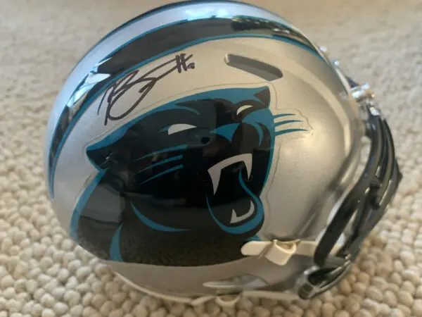 Signed Adam Thielen and Bryce Young Mini Helmet #5 - Image 3