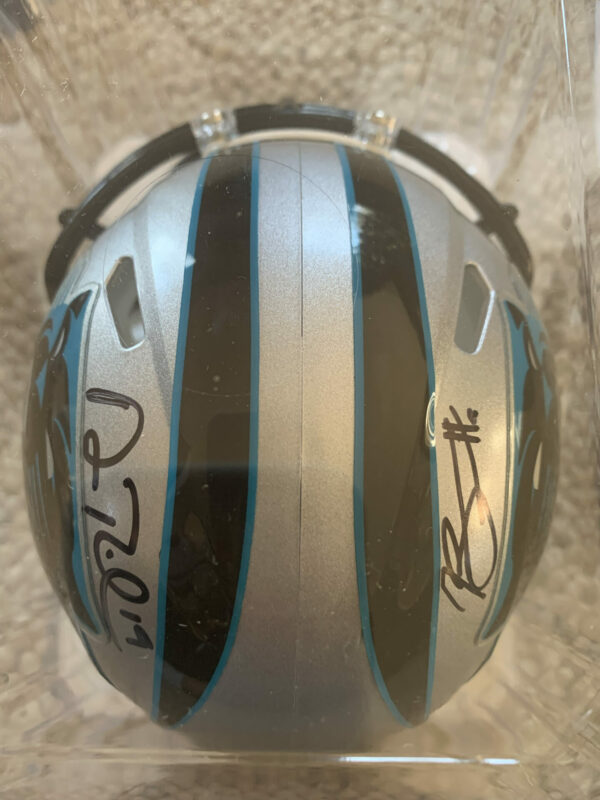 Signed Adam Thielen and Bryce Young Mini Helmet #3 - Image 2
